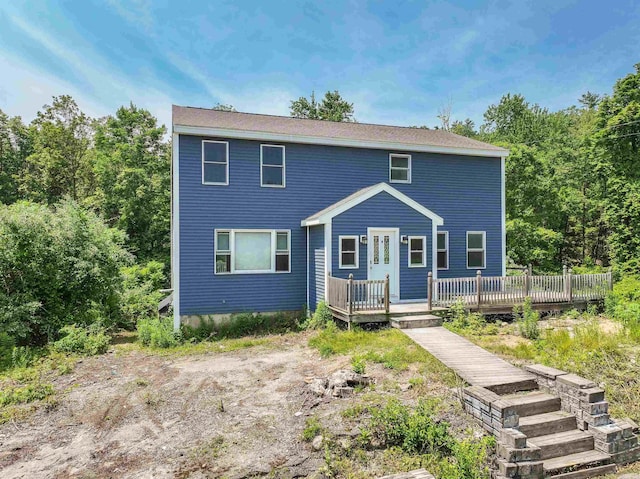 945 Mason Rd, Wilton, NH 03086 - view of front of property featuring a wooden deck
