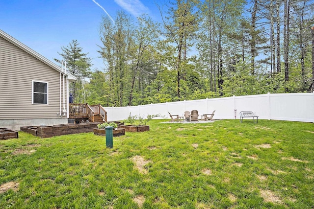 121 Deer Run Rd, Middleton, NH 03887 - view of yard featuring a vegetable garden and a deck
