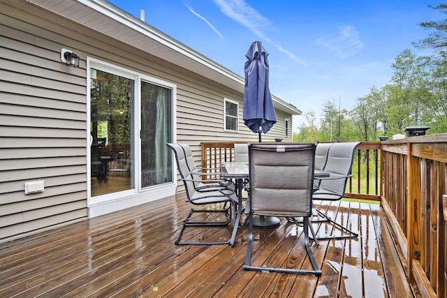 121 Deer Run Rd, Middleton, NH 03887 - deck featuring outdoor dining area
