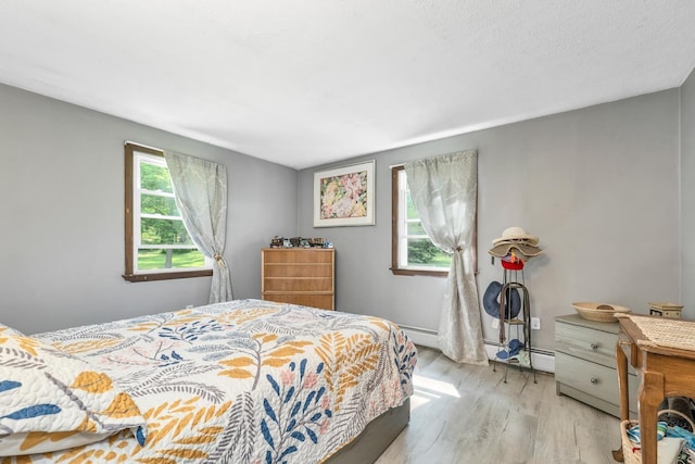 73 Tall Pine Rd, Farmington, NH 03835 - bedroom featuring light wood-type flooring, a baseboard heating unit, and a baseboard radiator