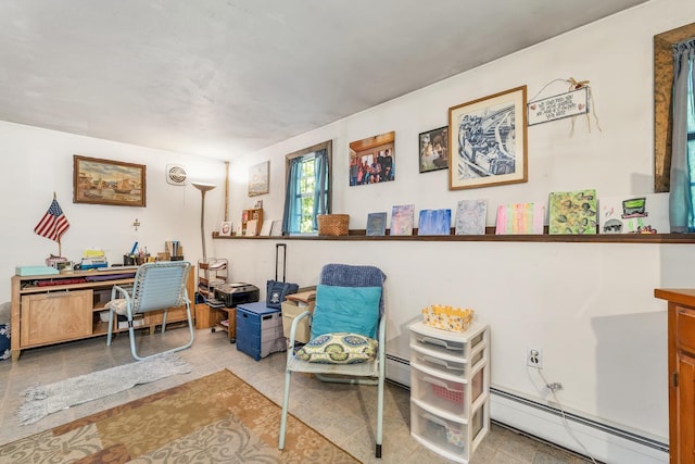 73 Tall Pine Rd, Farmington, NH 03835 - office with a baseboard radiator and tile patterned floors