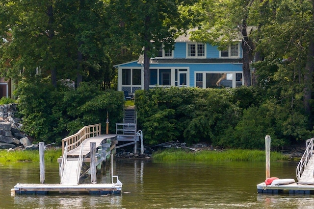 26 Colony Cove Rd, Durham, NH 03824 - dock featuring a water view and stairs
