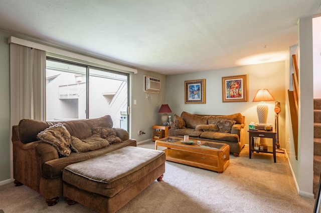 1 Harwich Ct, Merrimack, NH 03054 - living area featuring light carpet and a wall mounted air conditioner