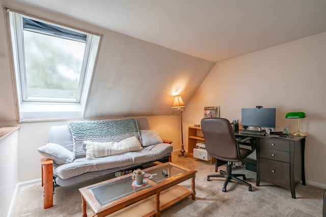 1 Harwich Ct, Merrimack, NH 03054 - carpeted home office featuring vaulted ceiling and baseboards
