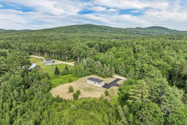 106 Stevens Rd Unit 1, Effingham, NH 03882 - aerial view of a heavily wooded area and a mountainous background