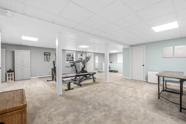 65 Forest St, Londonderry, NH 03053 - workout area with light colored carpet and baseboard heating