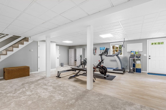 65 Forest St, Londonderry, NH 03053 - workout area with baseboards and light wood-style flooring