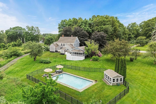 261 Main Ave, South Hampton, NH 03827 - aerial view of property and surrounding area with a pool