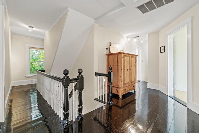 261 Main Ave, South Hampton, NH 03827 - hallway featuring an upstairs landing and hardwood / wood-style floors