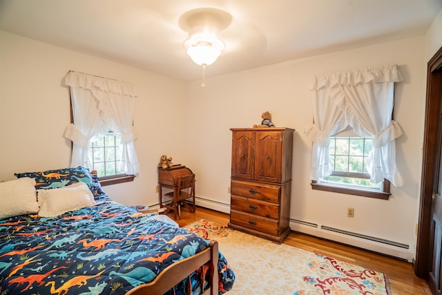 9 Oak Ridge Rd, Kensington, NH 03833 - bedroom with a baseboard heating unit and light wood finished floors
