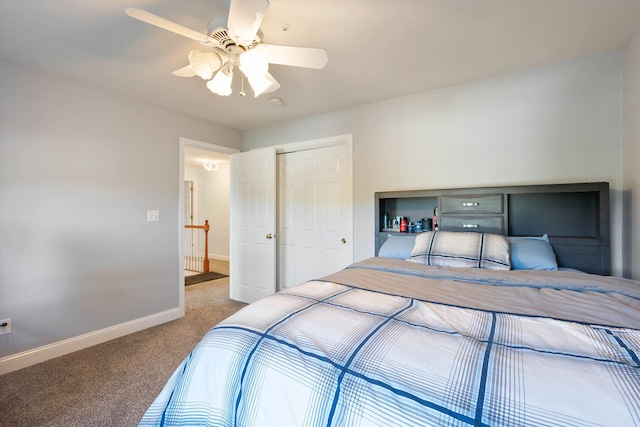 7 Partridge Cir, Salem, NH 03079 - carpeted bedroom with a closet and ceiling fan