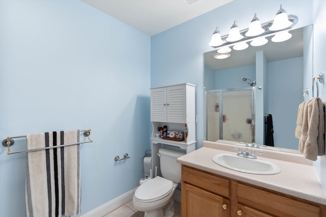 7 Partridge Cir, Salem, NH 03079 - bathroom featuring a shower stall, vanity, and tile patterned floors