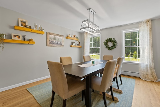 23 Stone Farm Rd, Barrington, NH 03825 - dining room featuring light wood-style floors, healthy amount of natural light, and a baseboard radiator