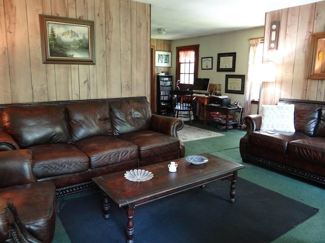 2505 County Rd, Windsor, VT 05089 - carpeted living area with wooden walls