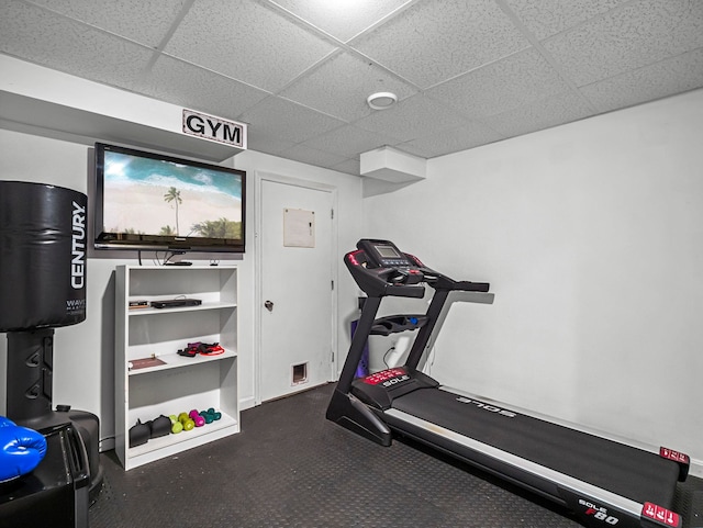 20 Lawrence Rd, Derry, NH 03038 - workout area with a paneled ceiling