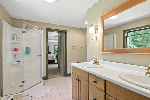 20 Edward Dr, Concord, NH 03301 - full bathroom with a shower stall, healthy amount of natural light, and double vanity
