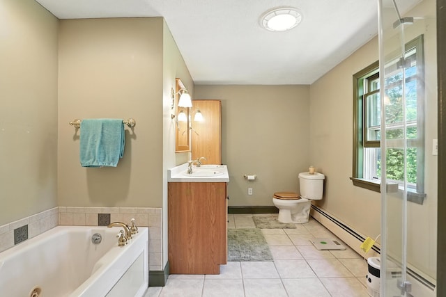 20 Edward Dr, Concord, NH 03301 - bathroom with plenty of natural light, vanity, a tub with jets, and tile patterned floors