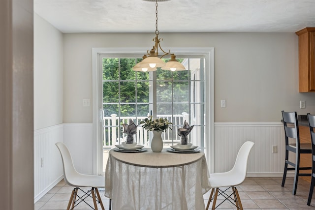 60 Lady Slipper Ln, Chester, NH 03036 - dining room with wainscoting and light tile patterned floors