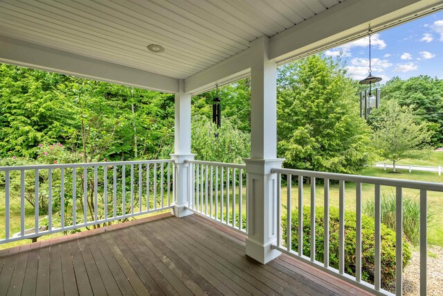 60 Lady Slipper Ln, Chester, NH 03036 - wooden deck with view of scattered trees