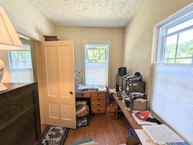 1573 US Route 5 S, Barnet, VT 05821 - office area featuring hardwood / wood-style flooring and a textured ceiling