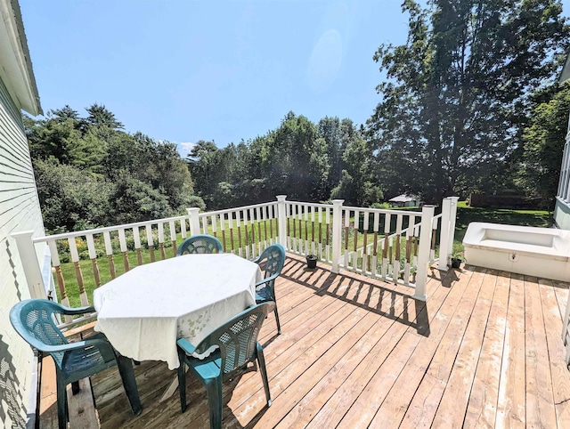 1573 US Route 5 S, Barnet, VT 05821 - wooden deck with outdoor dining area