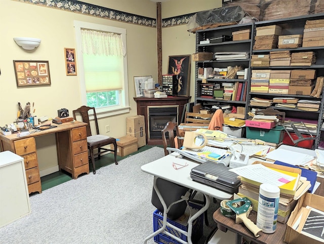 1573 US Route 5 S, Barnet, VT 05821 - carpeted office featuring a fireplace