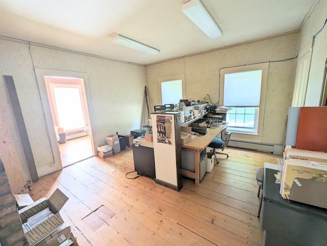 1573 US Route 5 S, Barnet, VT 05821 - office featuring a baseboard heating unit and light wood-type flooring
