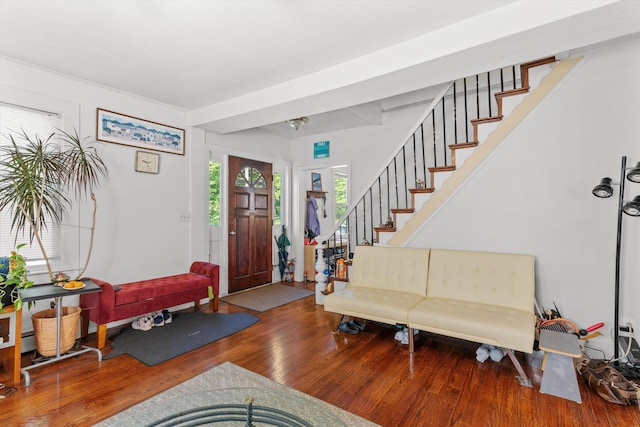 2 Brown Rd, Windham, NH 03087 - entrance foyer with wood finished floors and stairs