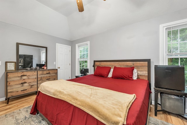 69A Windham Rd Unit A, Hudson, NH 03051 - bedroom with wood finished floors, ceiling fan, and vaulted ceiling