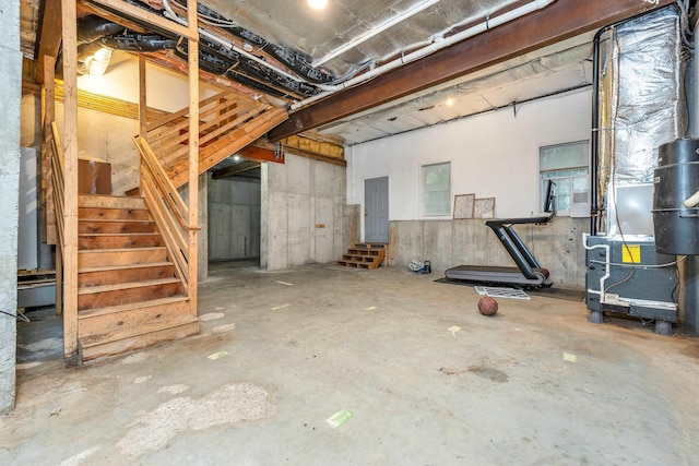 69A Windham Rd Unit A, Hudson, NH 03051 - unfinished basement with stairway