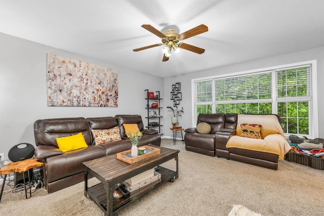 69A Windham Rd Unit A, Hudson, NH 03051 - carpeted living room with ceiling fan