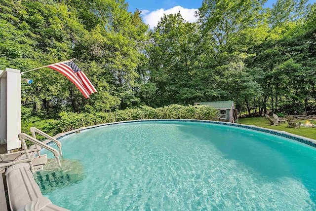 12 Lawrence St, Derry, NH 03038 - outdoor pool with an outbuilding