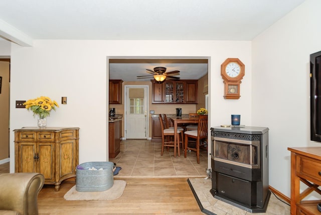 27 Meisner Rd, Salem, NH 03079 - living area featuring a ceiling fan and light wood finished floors