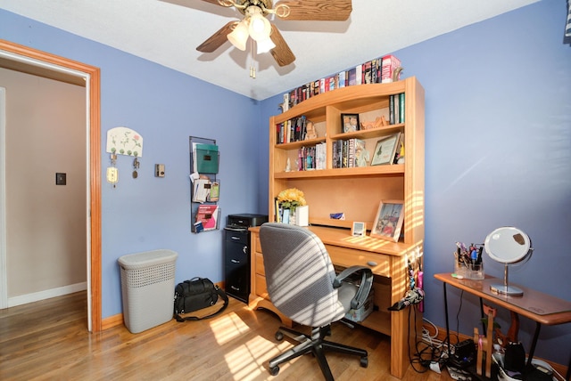 27 Meisner Rd, Salem, NH 03079 - office featuring a ceiling fan and wood finished floors