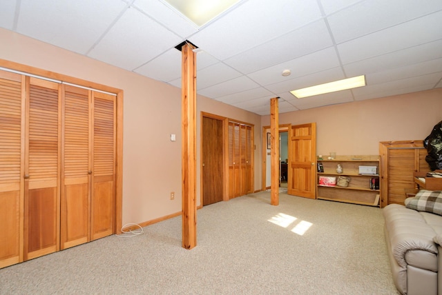 27 Meisner Rd, Salem, NH 03079 - finished basement with a paneled ceiling and carpet flooring