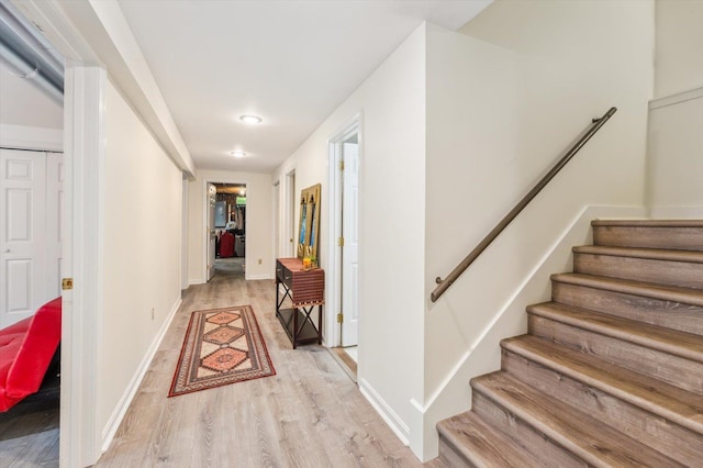 10 Cranberry Rd, Keene, NH 03431 - hall with light wood-style floors and stairs