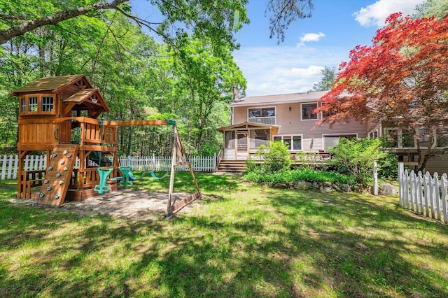 10 Cranberry Rd, Keene, NH 03431 - view of yard with a sunroom and a playground