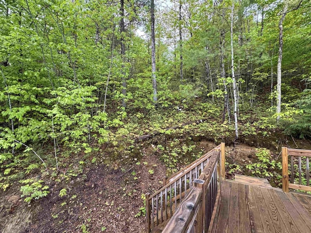 149 Sleepy Hollow Rd, Wakefield, NH 03830 - wooden terrace with a wooded view