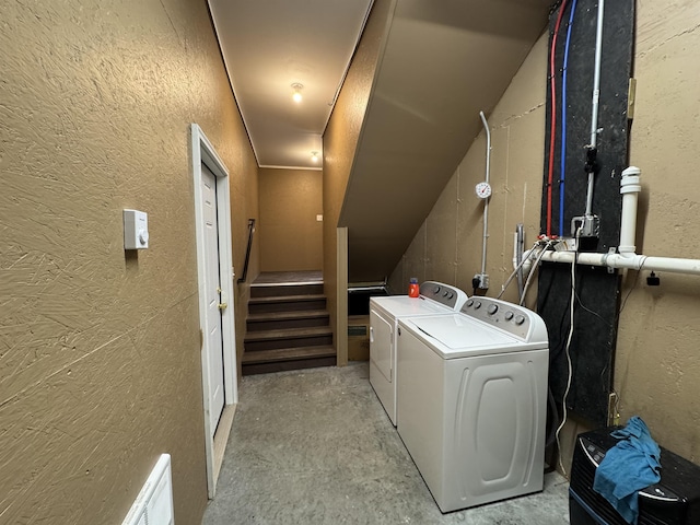 149 Sleepy Hollow Rd, Wakefield, NH 03830 - washroom featuring washer and clothes dryer and a textured wall