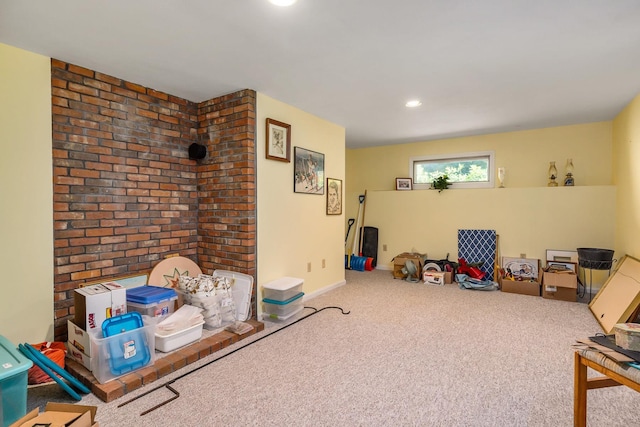 46 Pine Meadows Dr, Exeter, NH 03833 - recreation room featuring carpet and recessed lighting