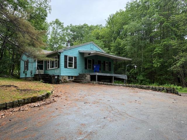 224 E Dunbarton Rd, Goffstown, NH 03045 - view of front of property with covered porch