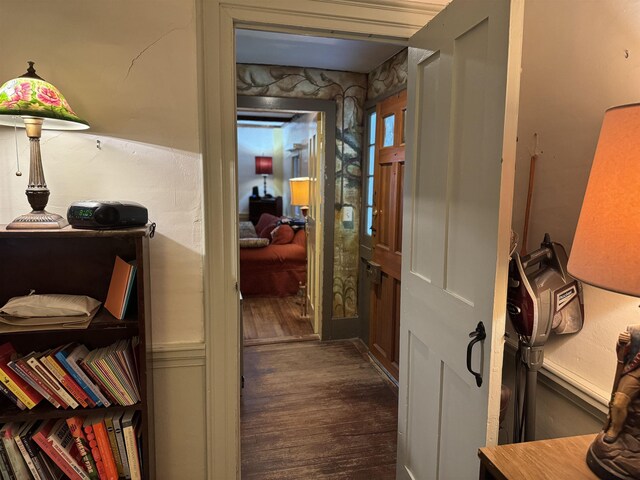 275 Granite Rd, Ossipee, NH 03864 - hallway featuring dark wood finished floors