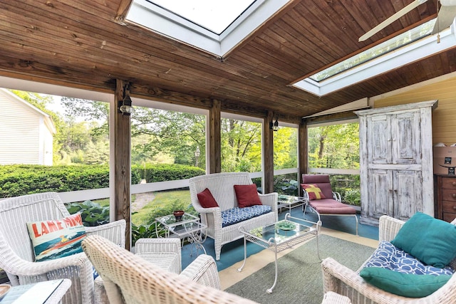 133 Hay Hill Rd, Francestown, NH 03043 - sunroom / solarium with a skylight, lofted ceiling, and an outdoor hangout area