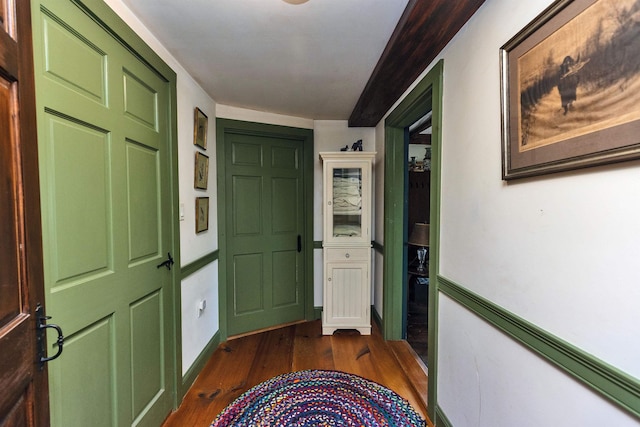 133 Hay Hill Rd, Francestown, NH 03043 - corridor with dark wood finished floors