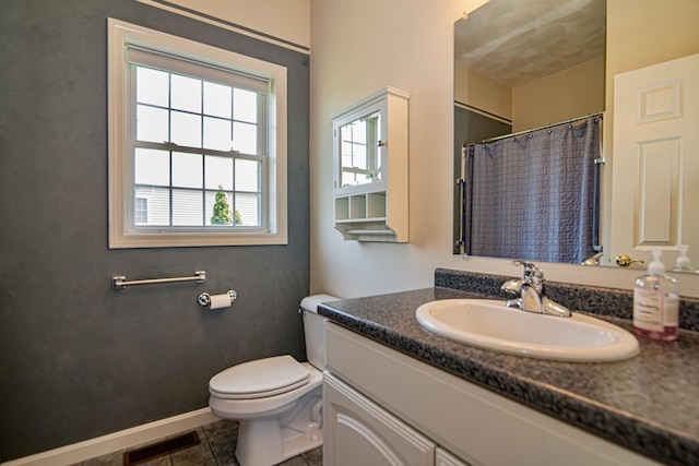 32 Saint Andrews Way, Londonderry, NH 03053 - bathroom with vanity, tile patterned flooring, and a shower with shower curtain