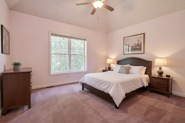 32 Saint Andrews Way, Londonderry, NH 03053 - bedroom with carpet floors, lofted ceiling, and a ceiling fan