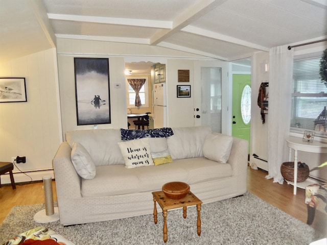 1 Northbrook Rd, Tilton, NH 03276 - living room with a baseboard heating unit and wood finished floors