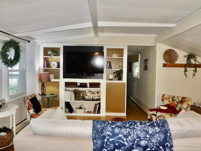 1 Northbrook Rd, Tilton, NH 03276 - living area featuring a baseboard radiator and wood finished floors