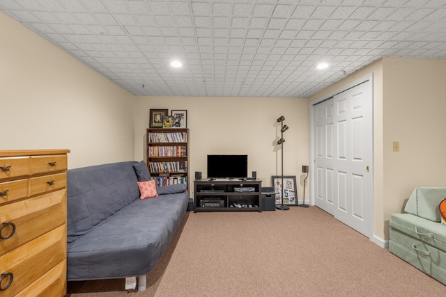 111 Katie Ln, Dover, NH 03820 - carpeted living room with recessed lighting