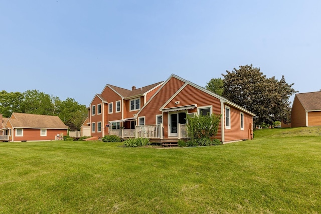 111 Katie Ln, Dover, NH 03820 - view of front of house with a front lawn and a wooden deck